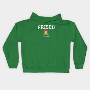 Frisco Colorado CO Vintage Athletic Mountains Kids Hoodie